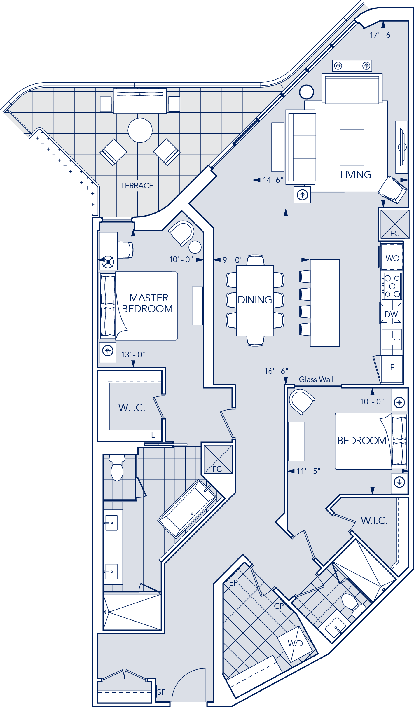 Aqualuna Condo Suite 2FFT Floorplan