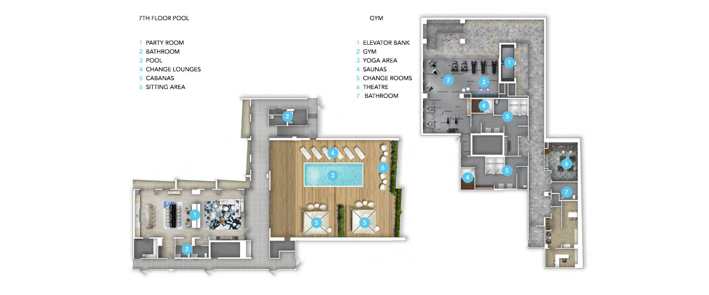 Aquabella 7th floor Amenities Plan