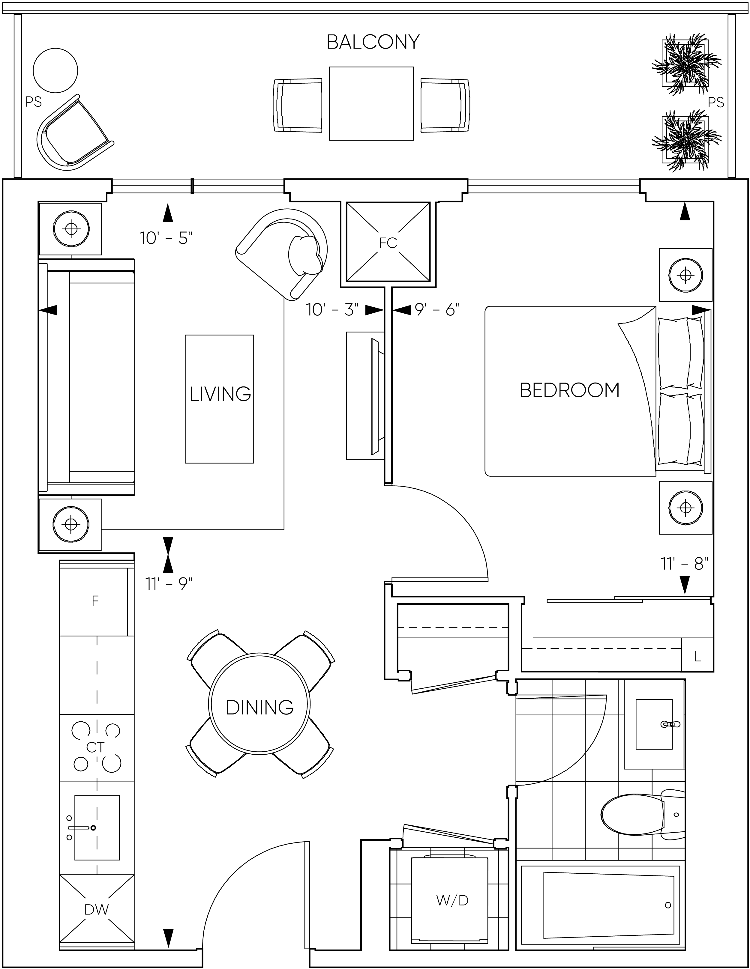 Harbourwalk 1QR Floorplan