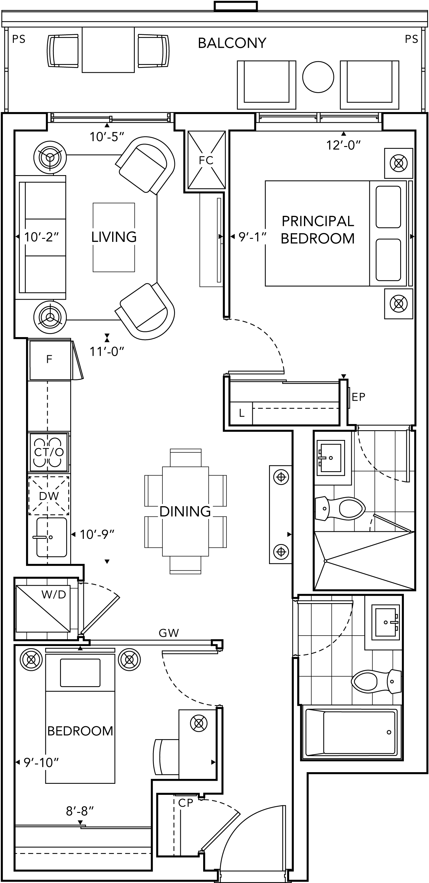 6080 Yonge 2D-I Floorplan