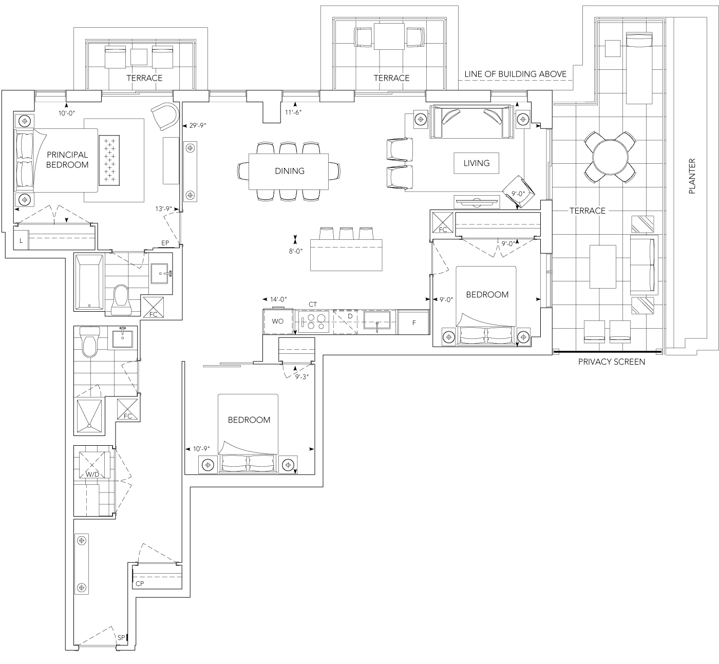 Auberge on The Park Suite 542 Floorplan