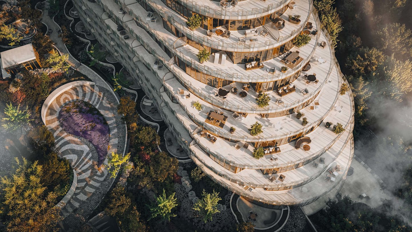 Bayview Woods Aerial Terrace Rendering