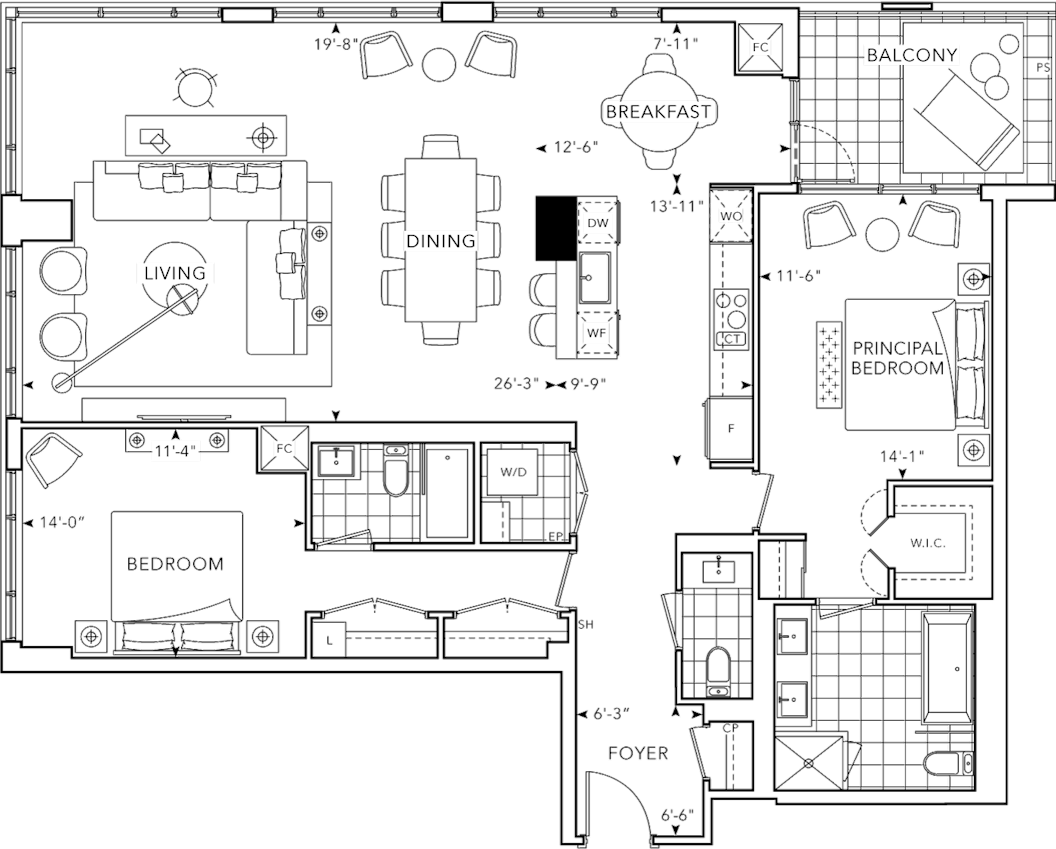 The Well Signature Suite 1205 Floorplan