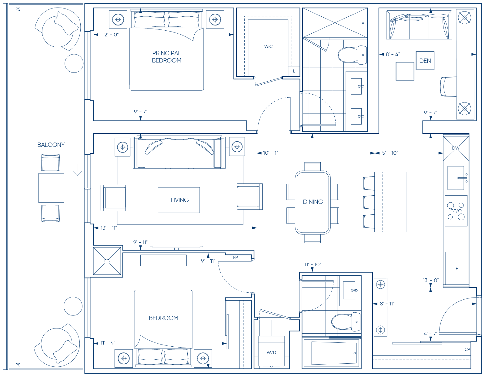 Harbourwalk 2EE+D Floorplan