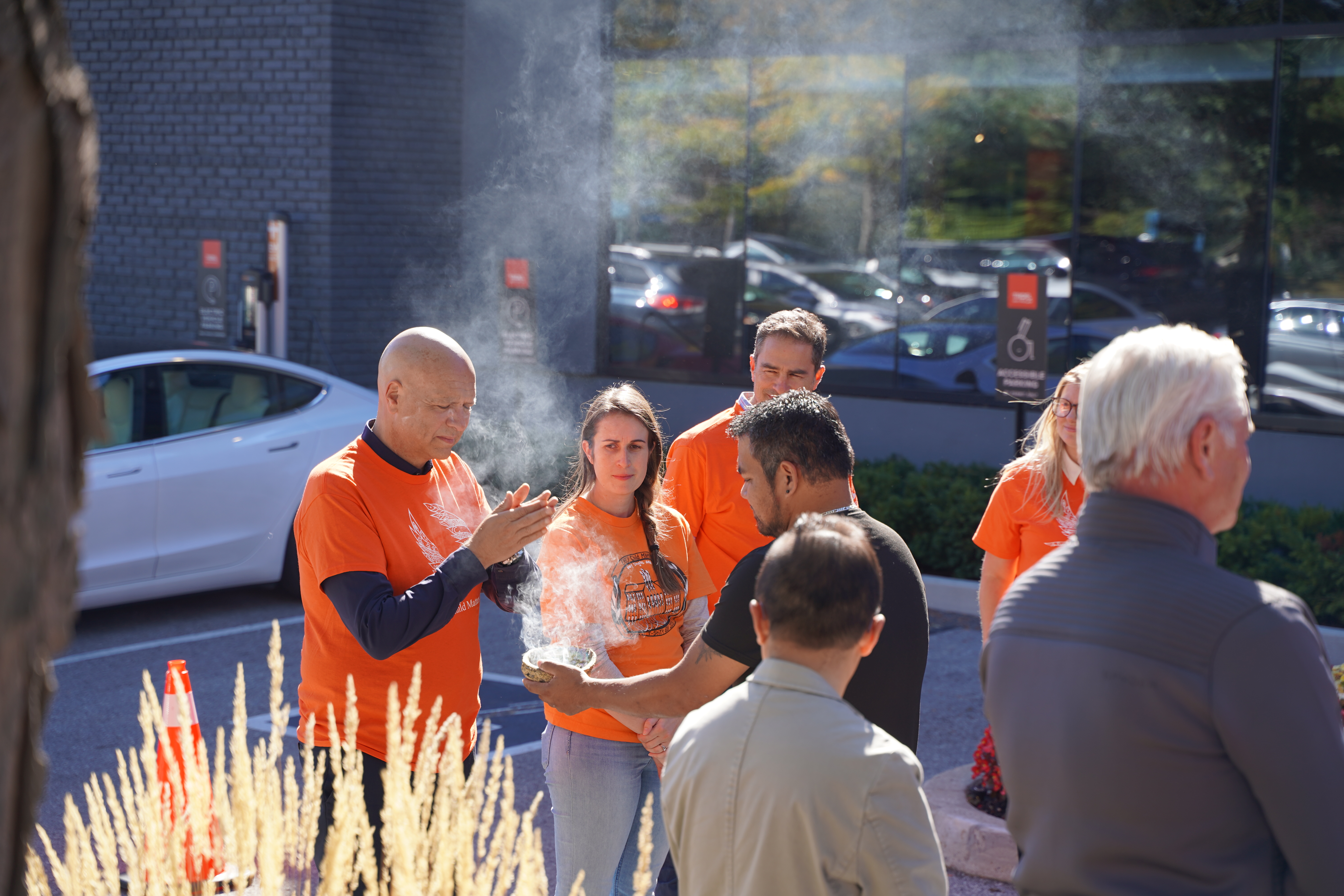 Tridel employees participate in a blanket exercise.