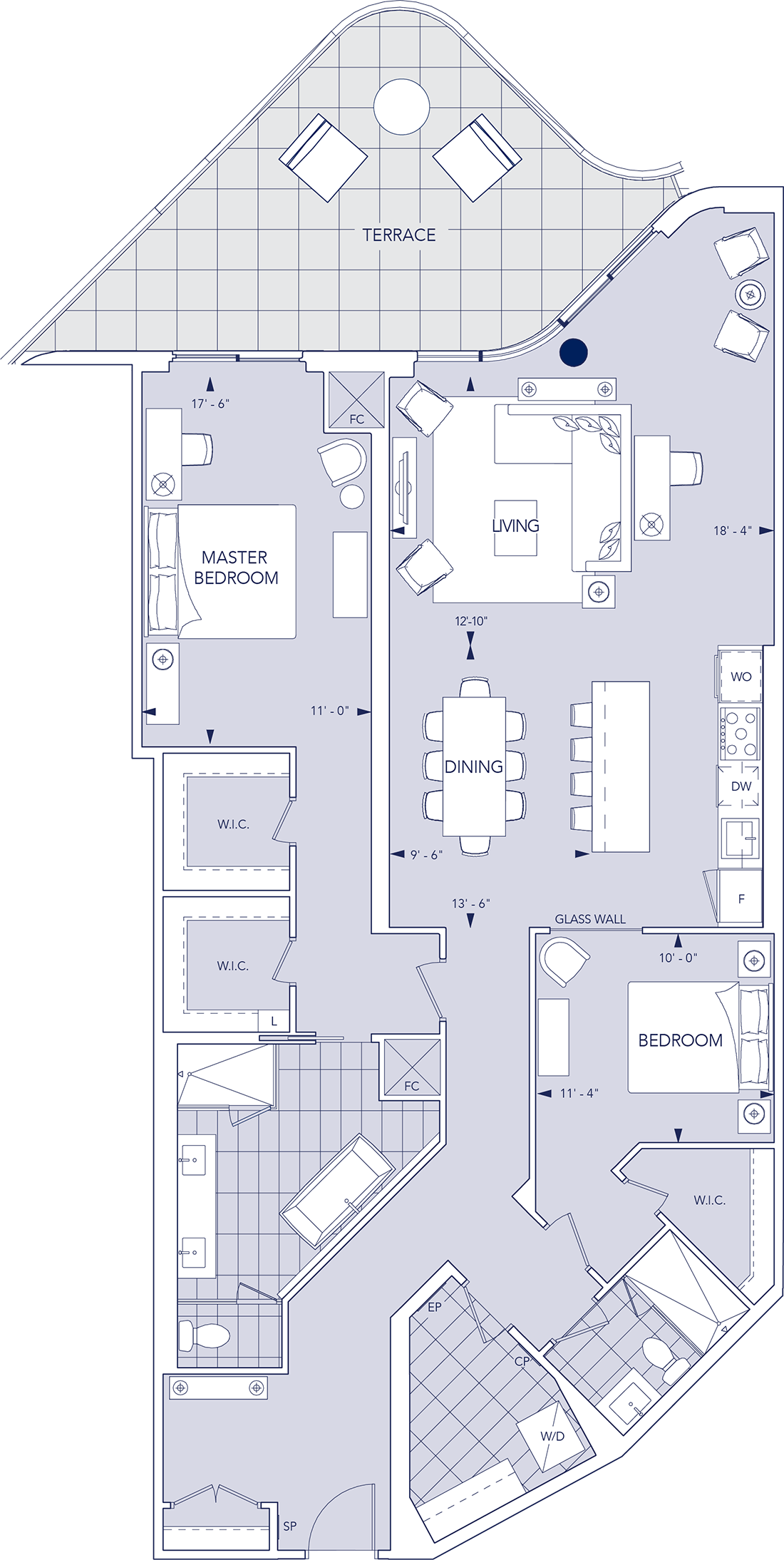 Aqualuna Condo Suite 2HHT Floorplan