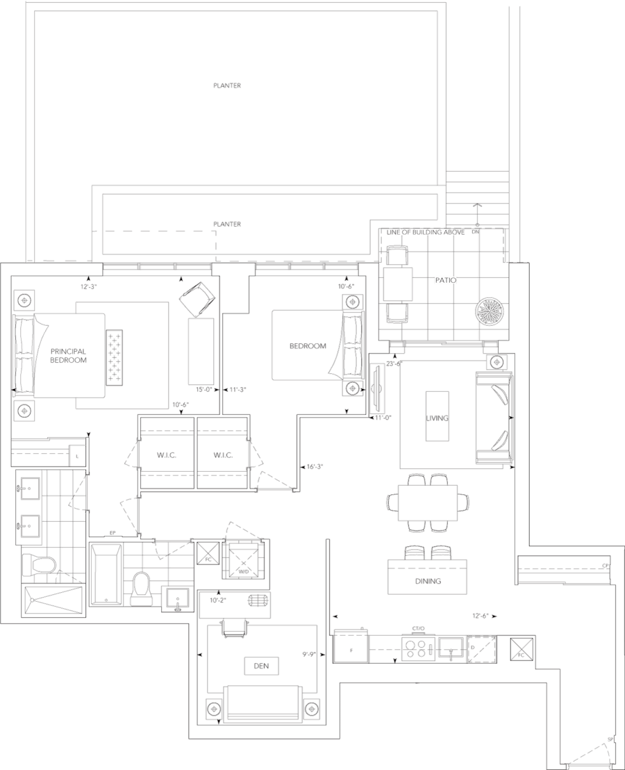 Auberge on the Park Suite 214 Floorplan
