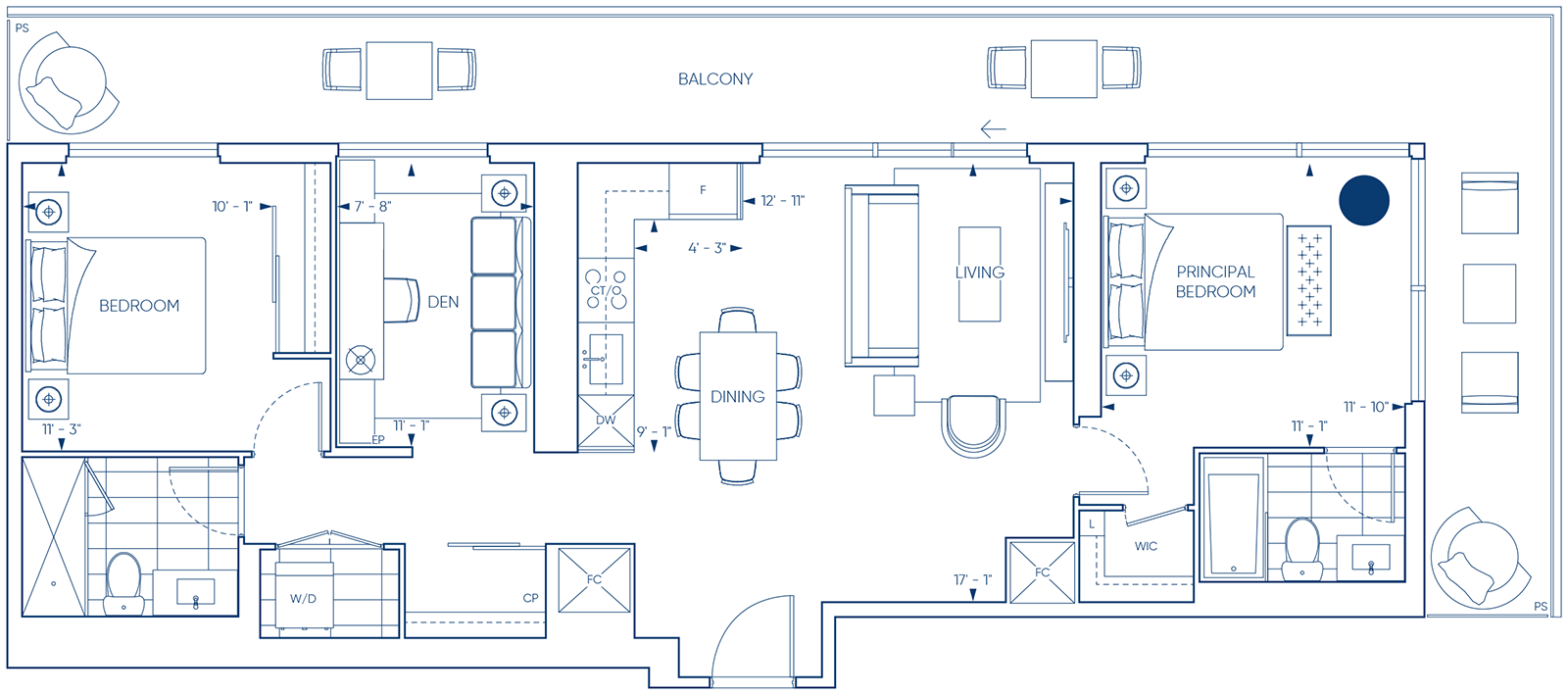 Harbourwalk Suite 2JJ+D Floorplan