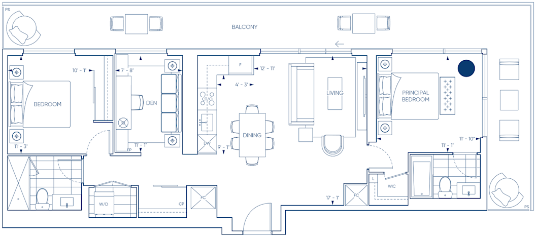 Harbourwalk Suite 2JJ+D Floorplan