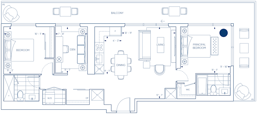Harbourwalk Suite 2JJ+D Floorplan