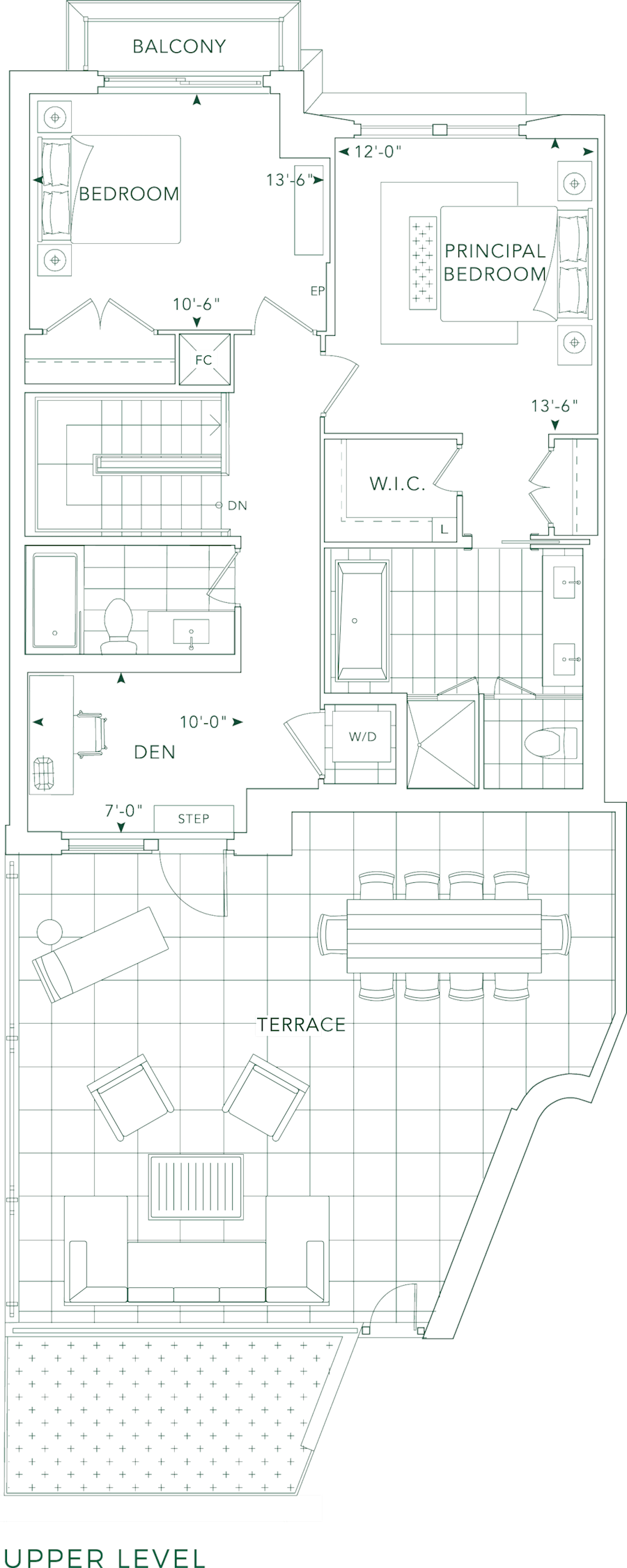 Edenbridge TH8-1 Suite 121 Upper Level Floorplan