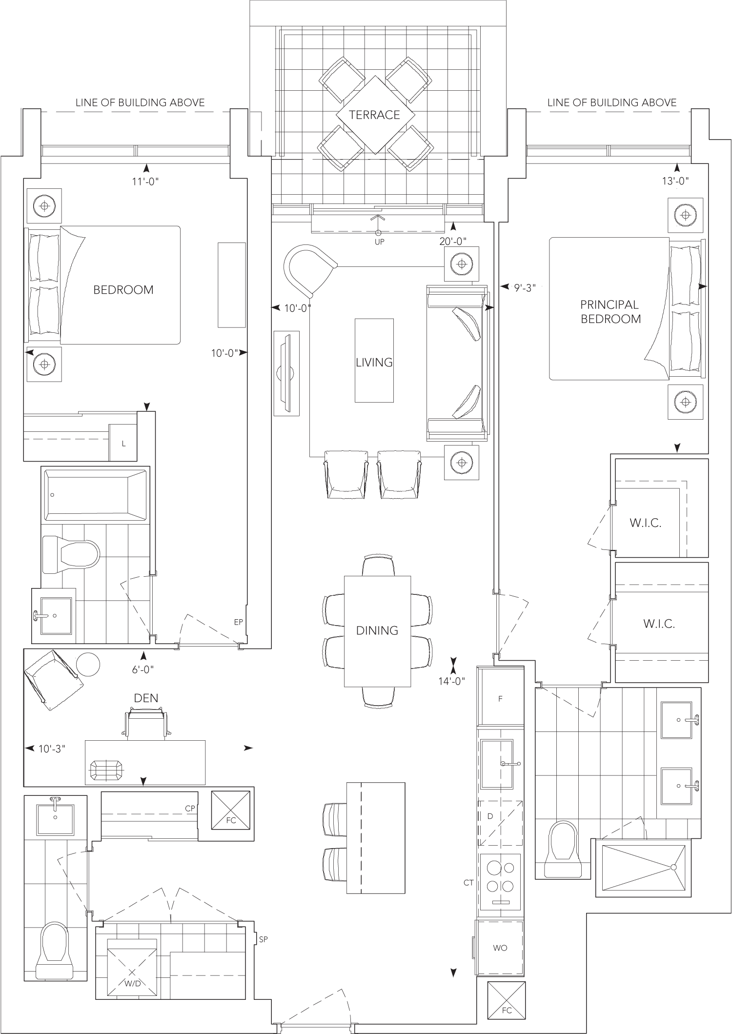 Auberge 2W+DT-2 (Suite 341) Floorplan
