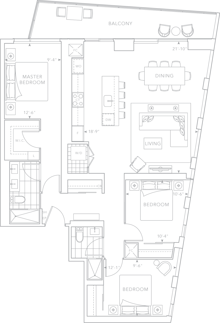 The Well Condo Suite Classic - 3C Floorplan