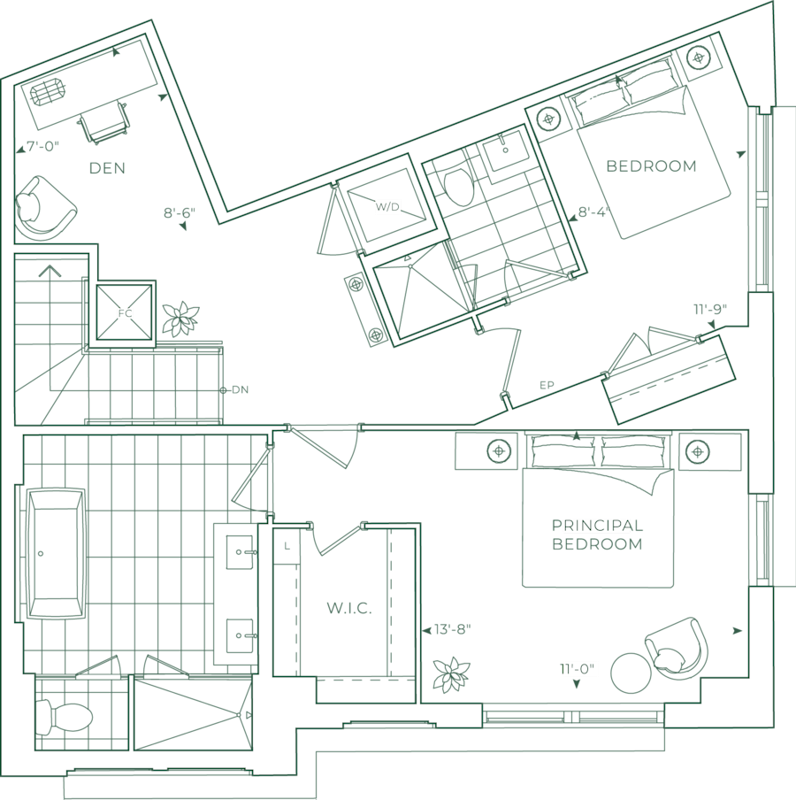 Edenbridge Suite 123 Upper Level Floorplan