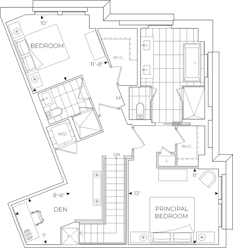 Edenbridge Suite 123 Upper Level Floorplan