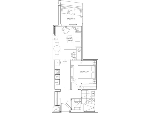6080 Yonge Suite 1E Floorplan