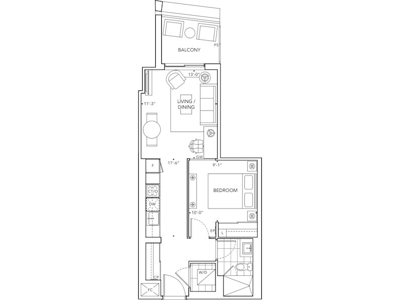 6080 Yonge Suite 1E Floorplan