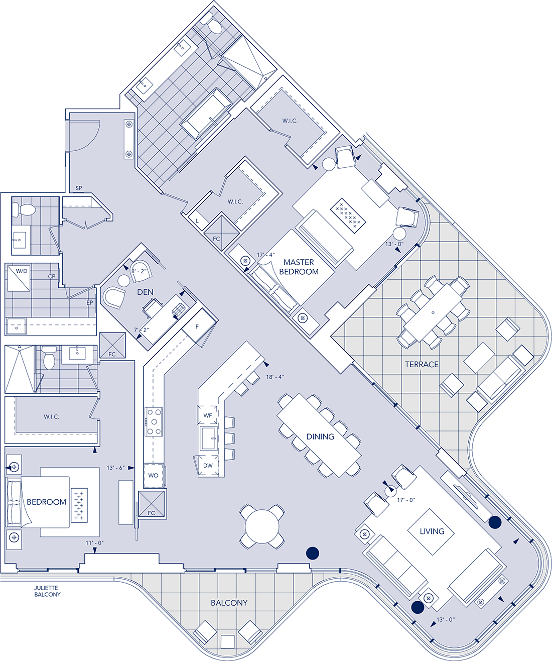 Aqualuna Condo Suite T2R+D Floorplan