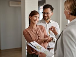 Homeowner receiving keys