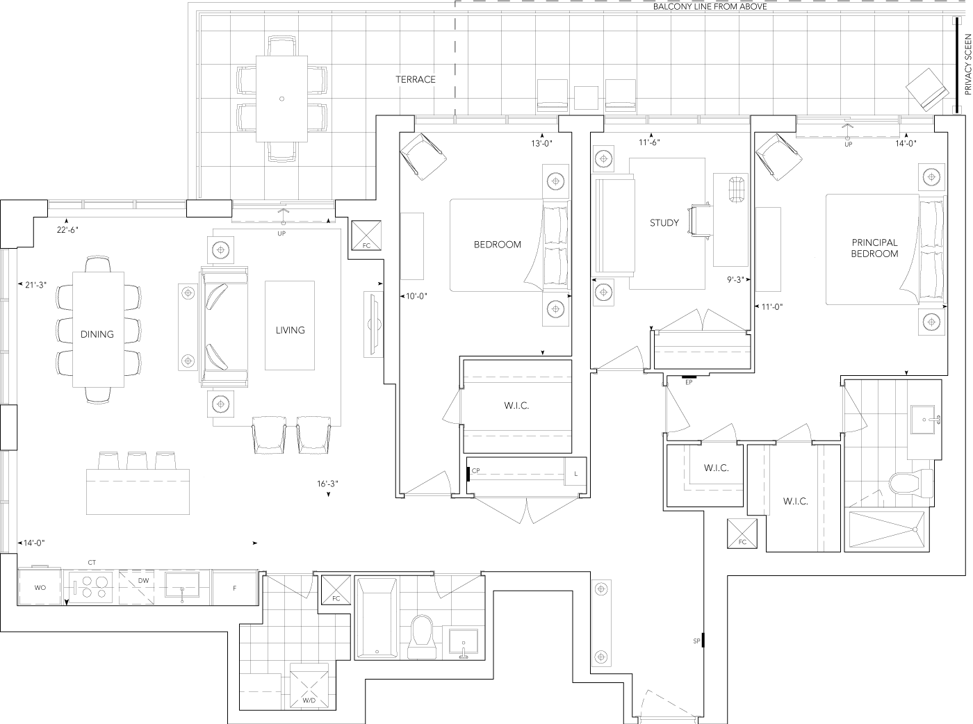 Auberge Suite 1704 Floorplan