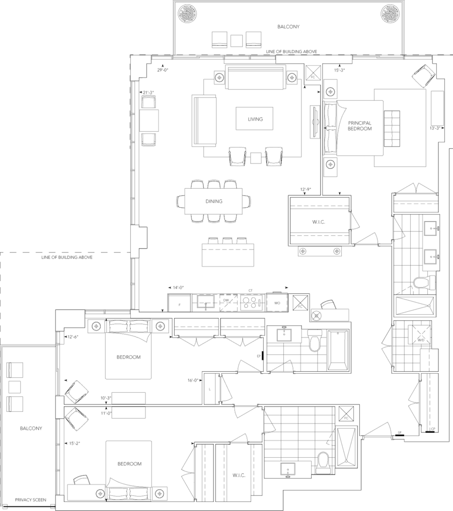 Auberge on the Park Suite 809 Floorplan