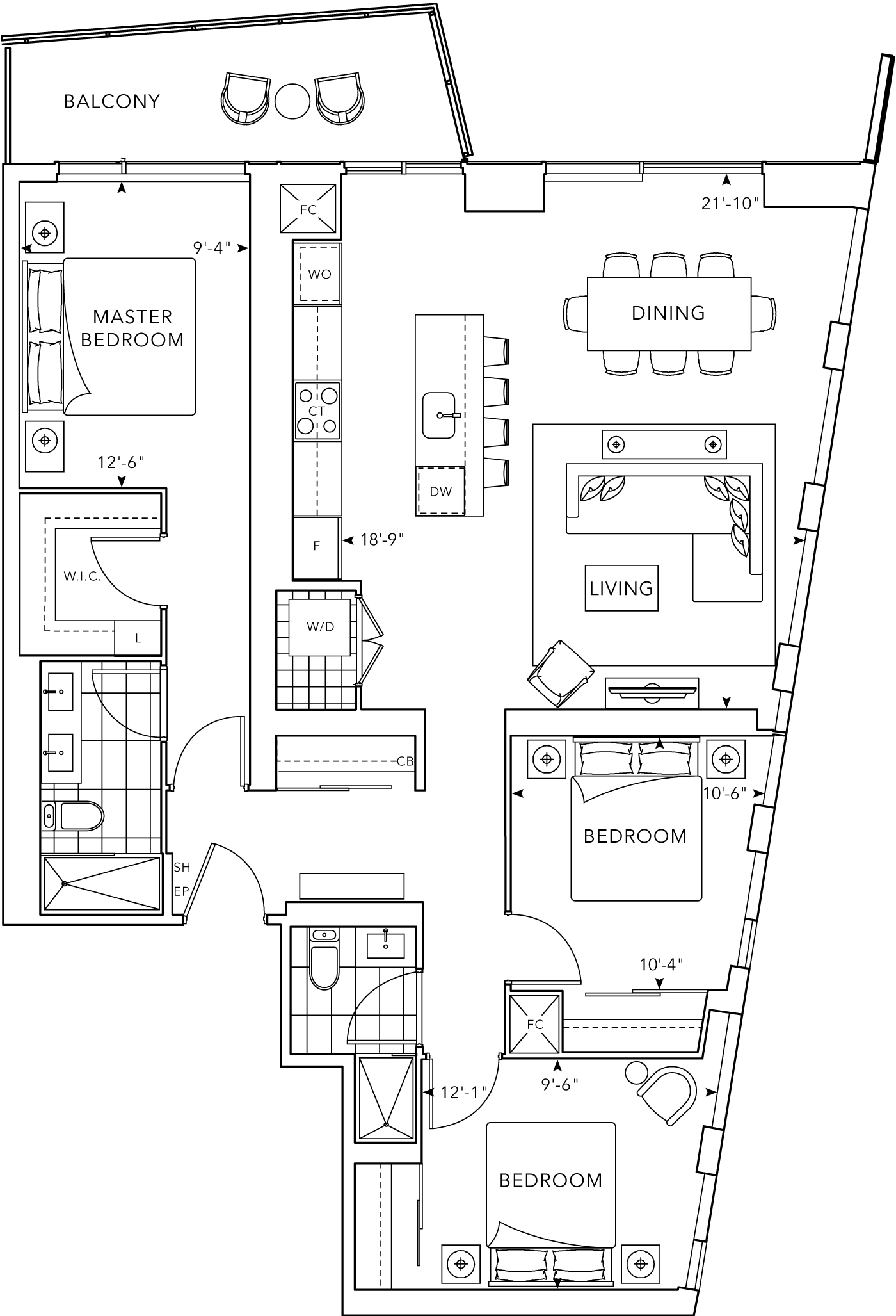 The Well Classic 1 2105 Floorplan