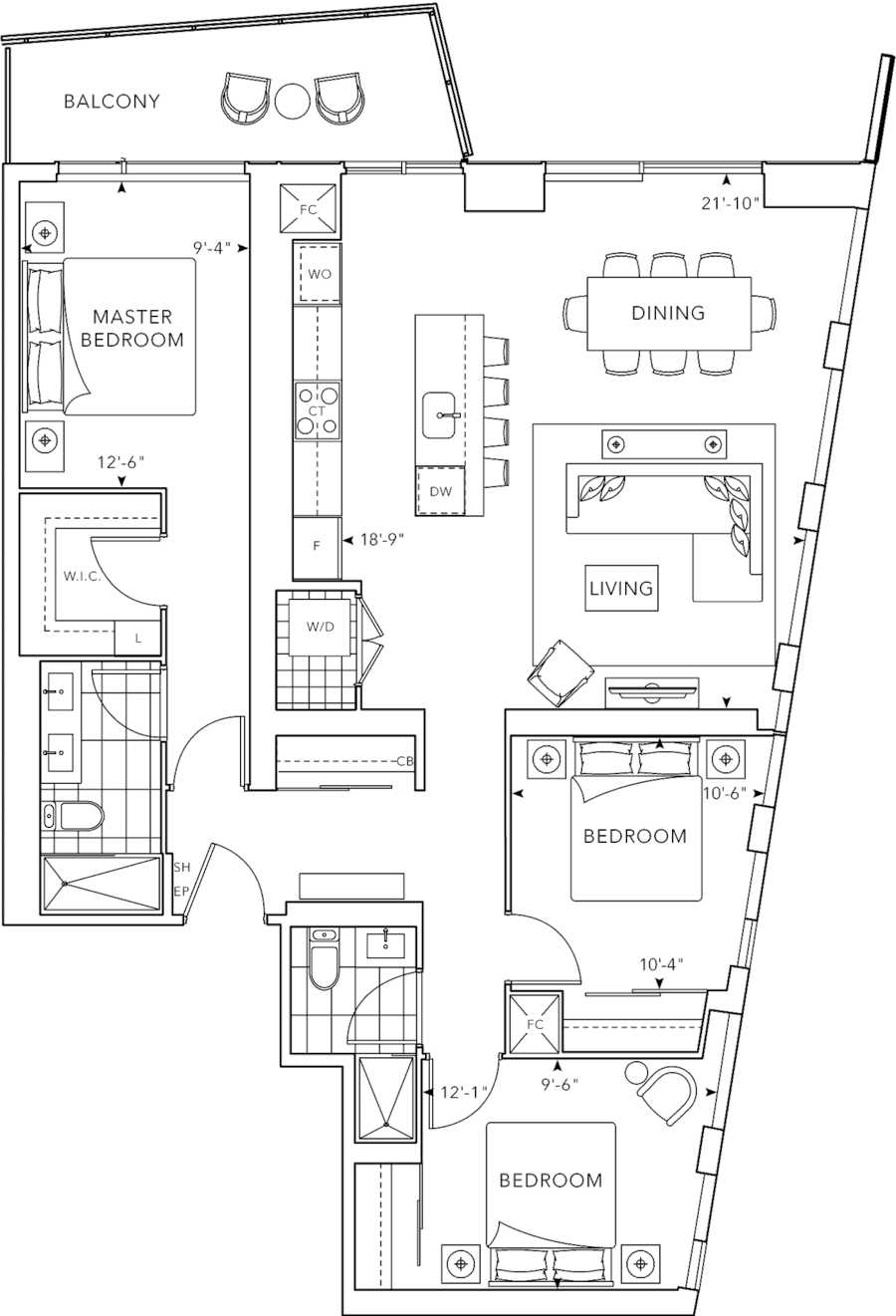 The Well Classic 1 2105 Floorplan
