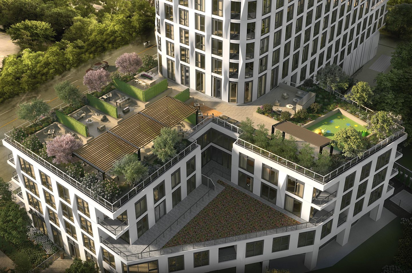 Westerly Rooftop Terrace Aerial View