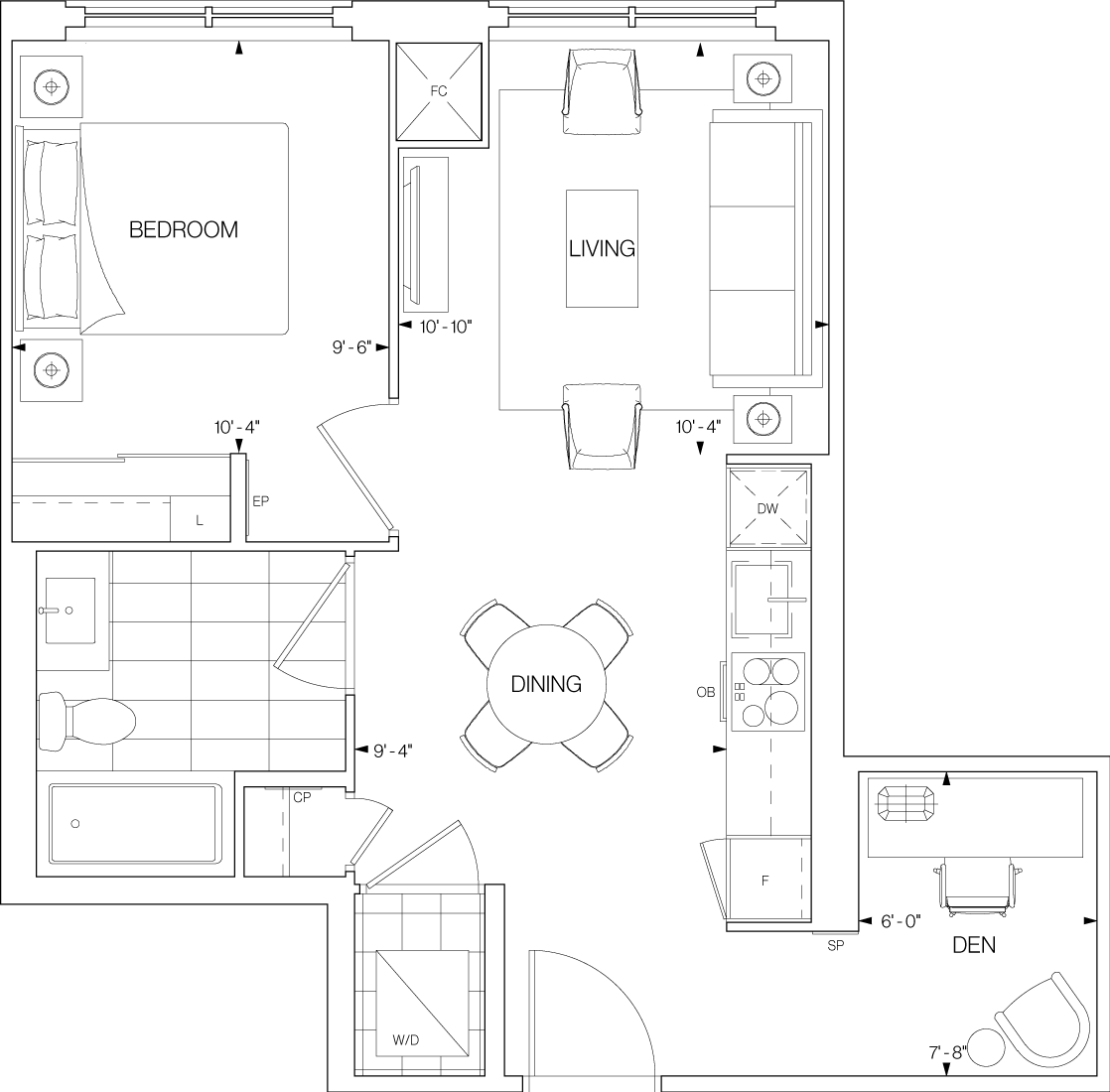 Westerly Suite 1602 Floorplan