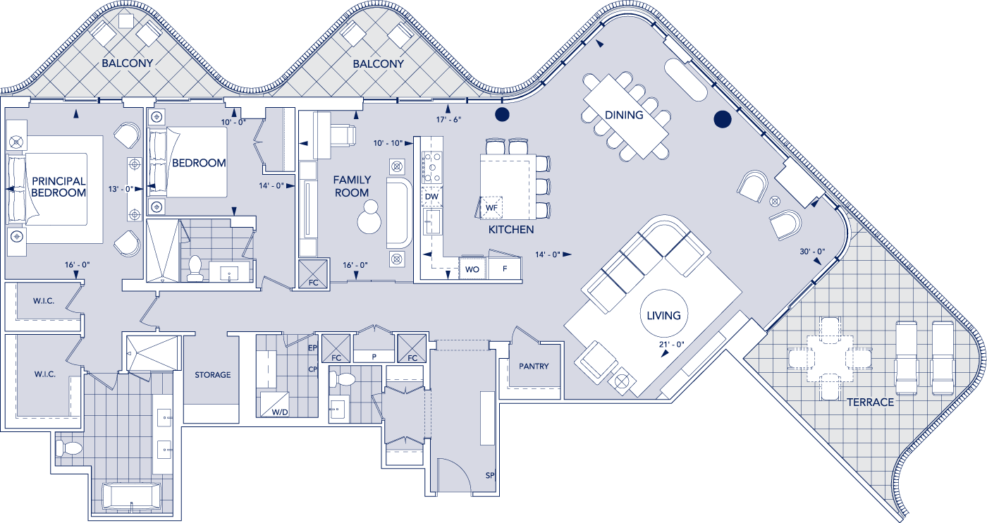 Aqualuna Suite 1203 Floorplan