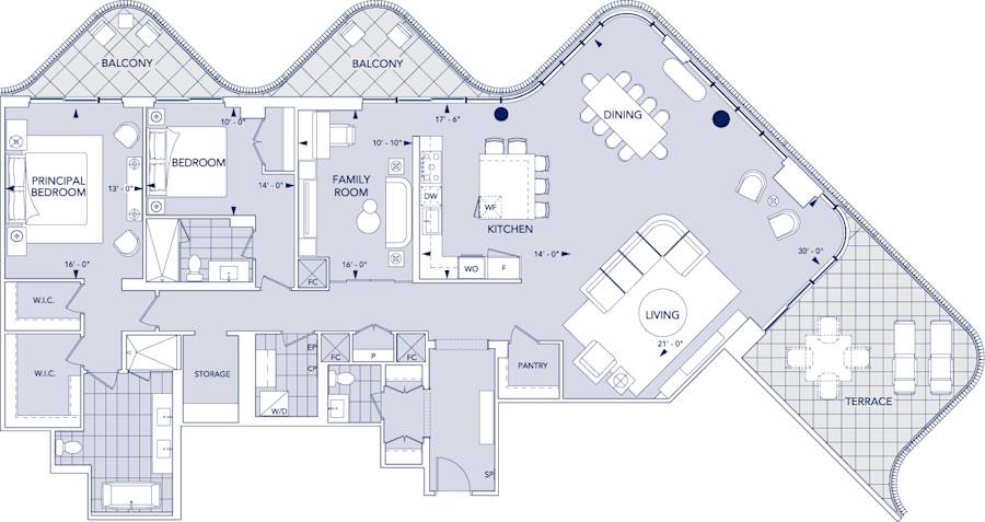 Aqualuna Suite 1203 Floorplan