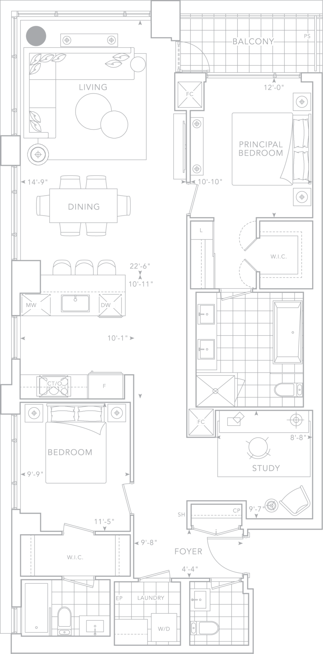 The Well Signature Suite 402 Floorplan