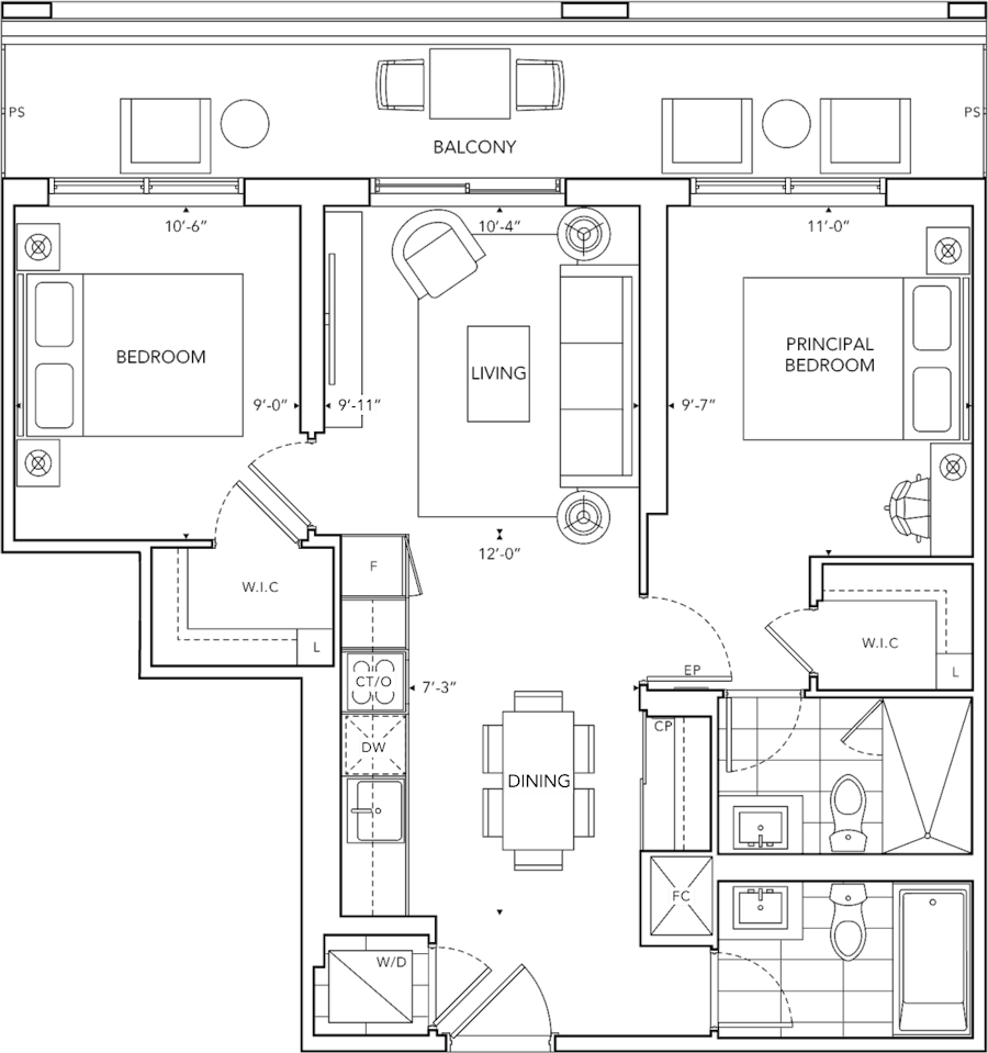 6080 Yonge 2E Floorplan