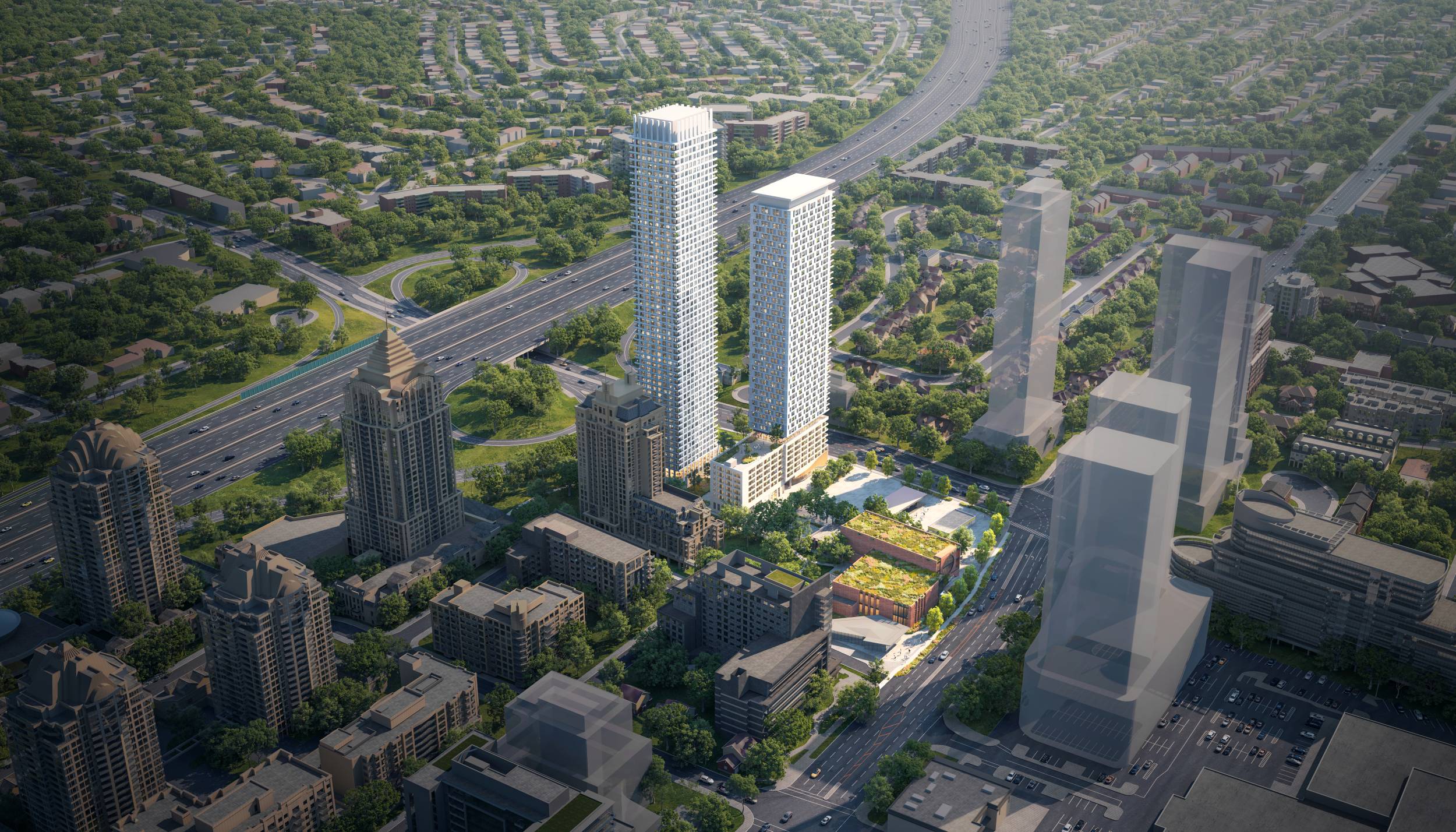 North East Aerial View of Proposed Building at 567 Sheppard Ave E