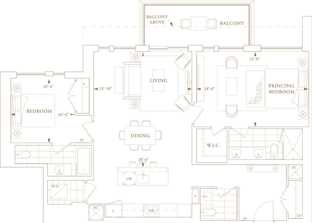 Royal Bayview Suite 208 Floorplan