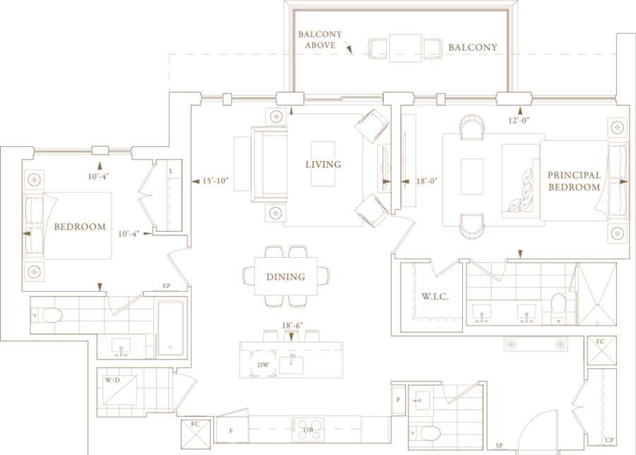 Royal Bayview Suite 208 Floorplan
