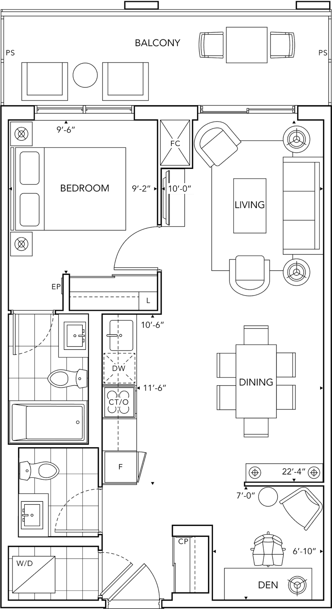 6080 Yonge 1S+D Floorplan