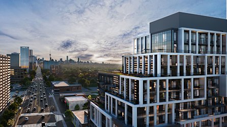 Aerial rendering view of 6080 Yonge St. condos coming to North York