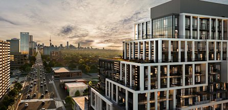 Aerial rendering view of 6080 Yonge St. condos coming to North York