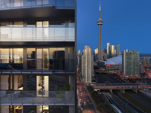 Overview of The Well Classic Building and Toronto Skyline