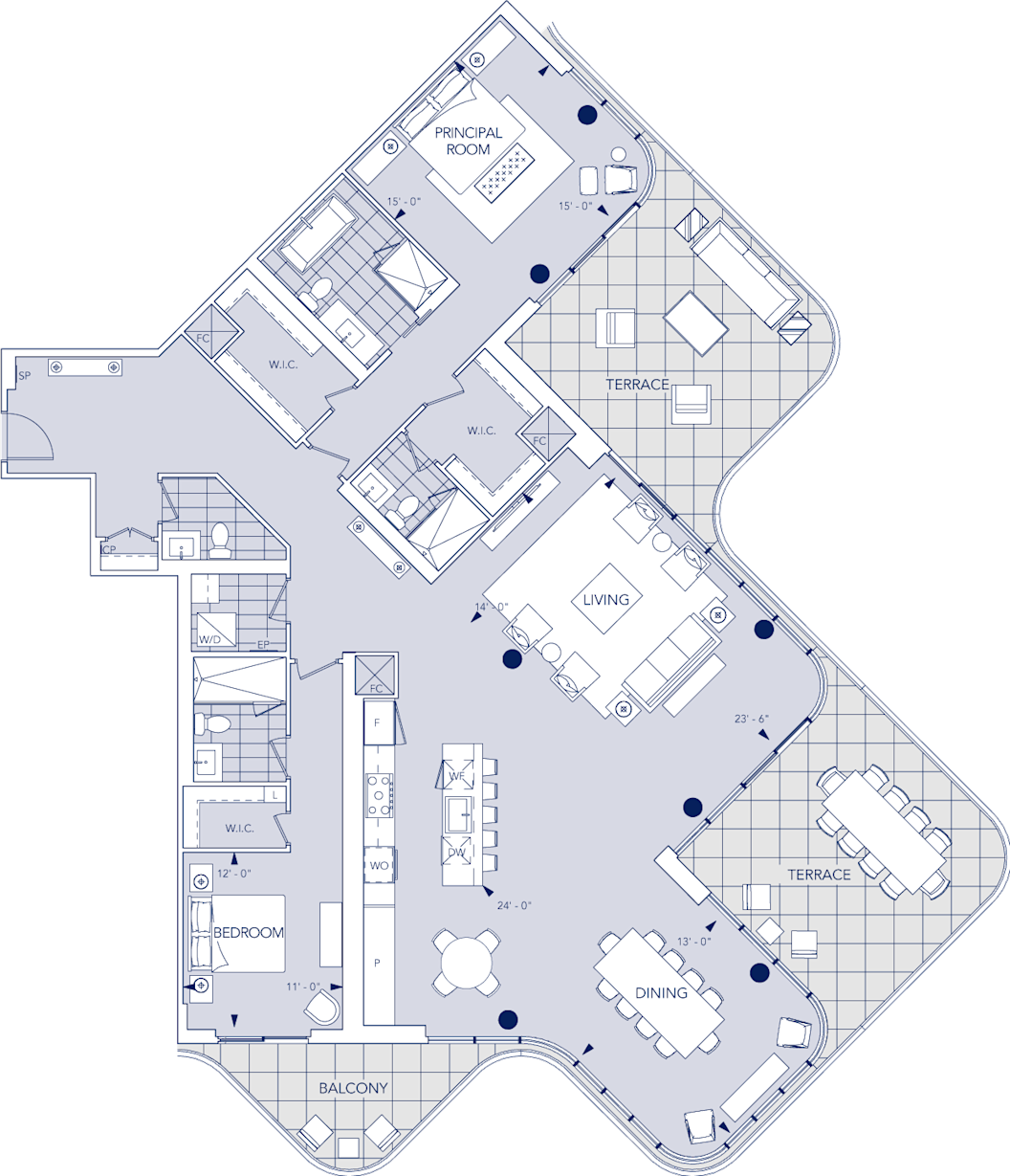 Aqualuna Condo Suite T2CC floorplan