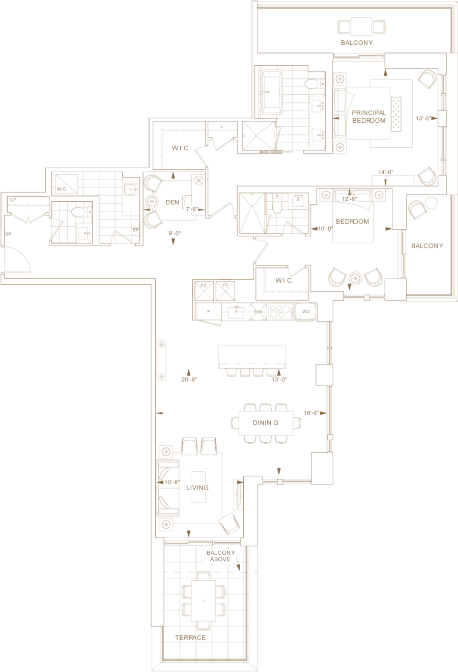 Royal Bayview 2D2+DT Floorkey