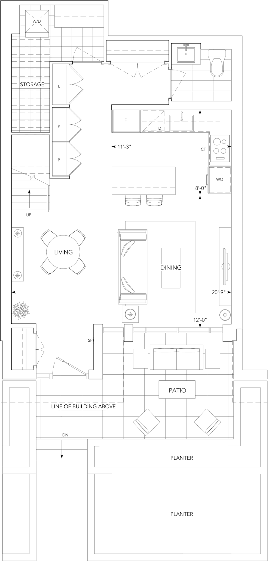 Auberge Townhome 3-2 Lower Floorplan