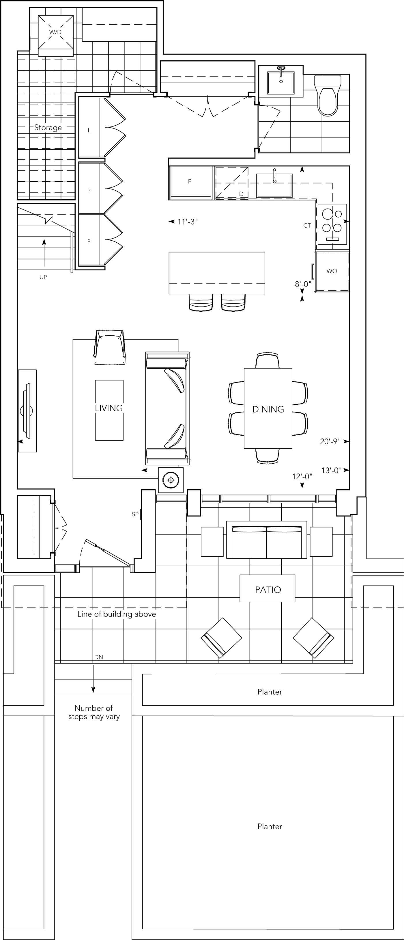 Auberge Townhome 3-2 Lower Floorplan