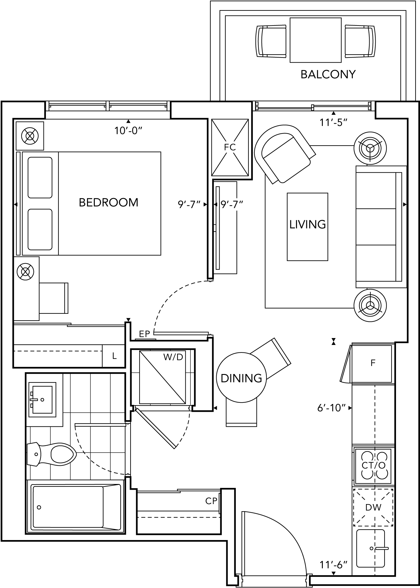 6080 Yonge 1A Floorplan
