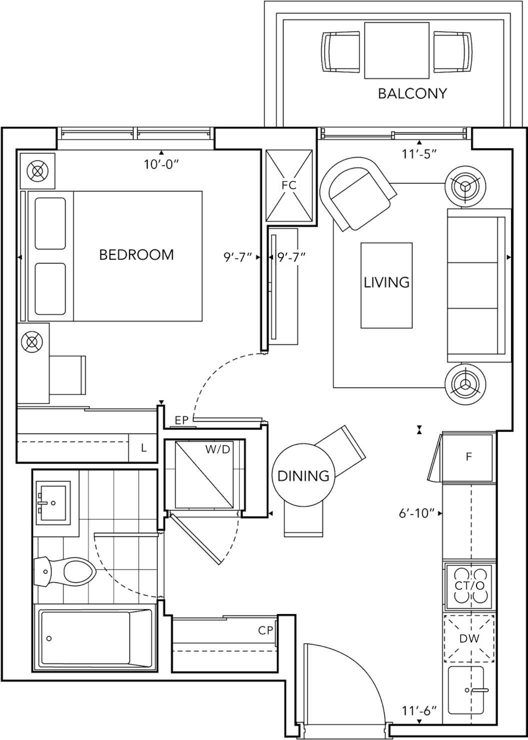 6080 Yonge 1A Floorplan