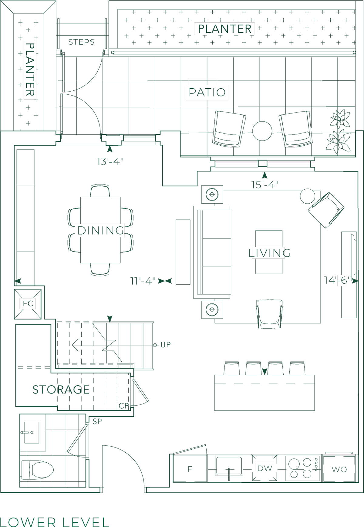 Edenbridge Suite 118 Lower Level Floorplan