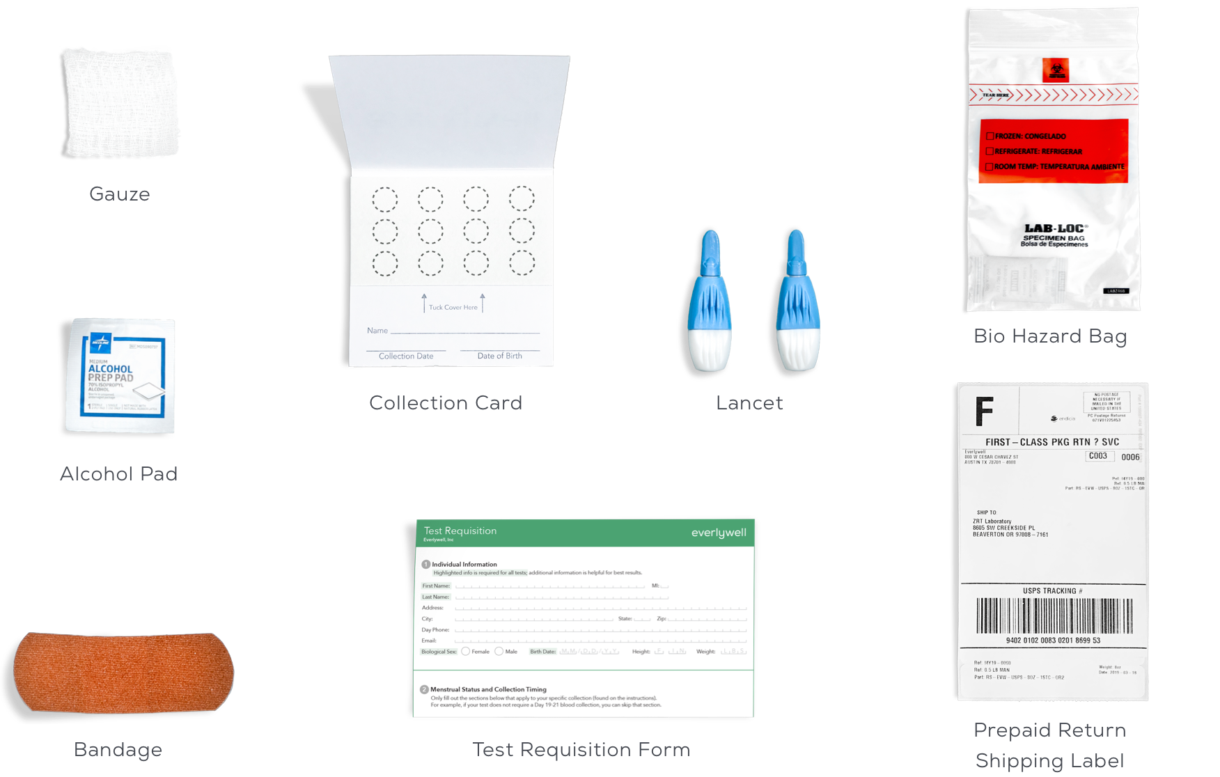 What's In The Box - Finger Prick Test and Lab Form, Desktop - Ovarian Reserve, Perimenopause, Post Menopause