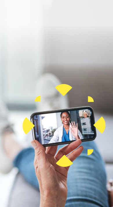 Woman having a telehealth consultation