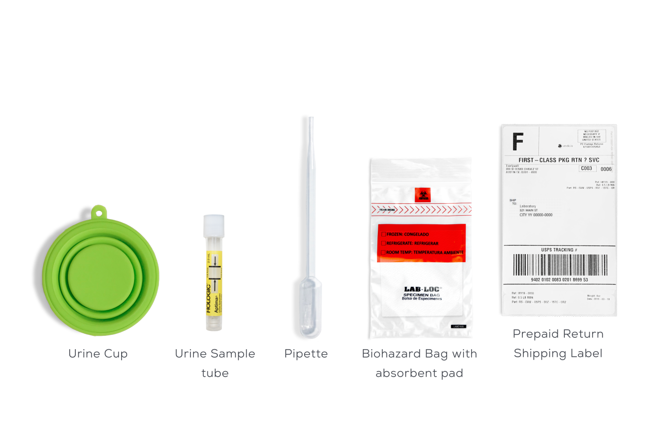 What's In The Box - Urine Tube Test, Desktop - Chlamydia & Gonorrhea, Trichomoniasis